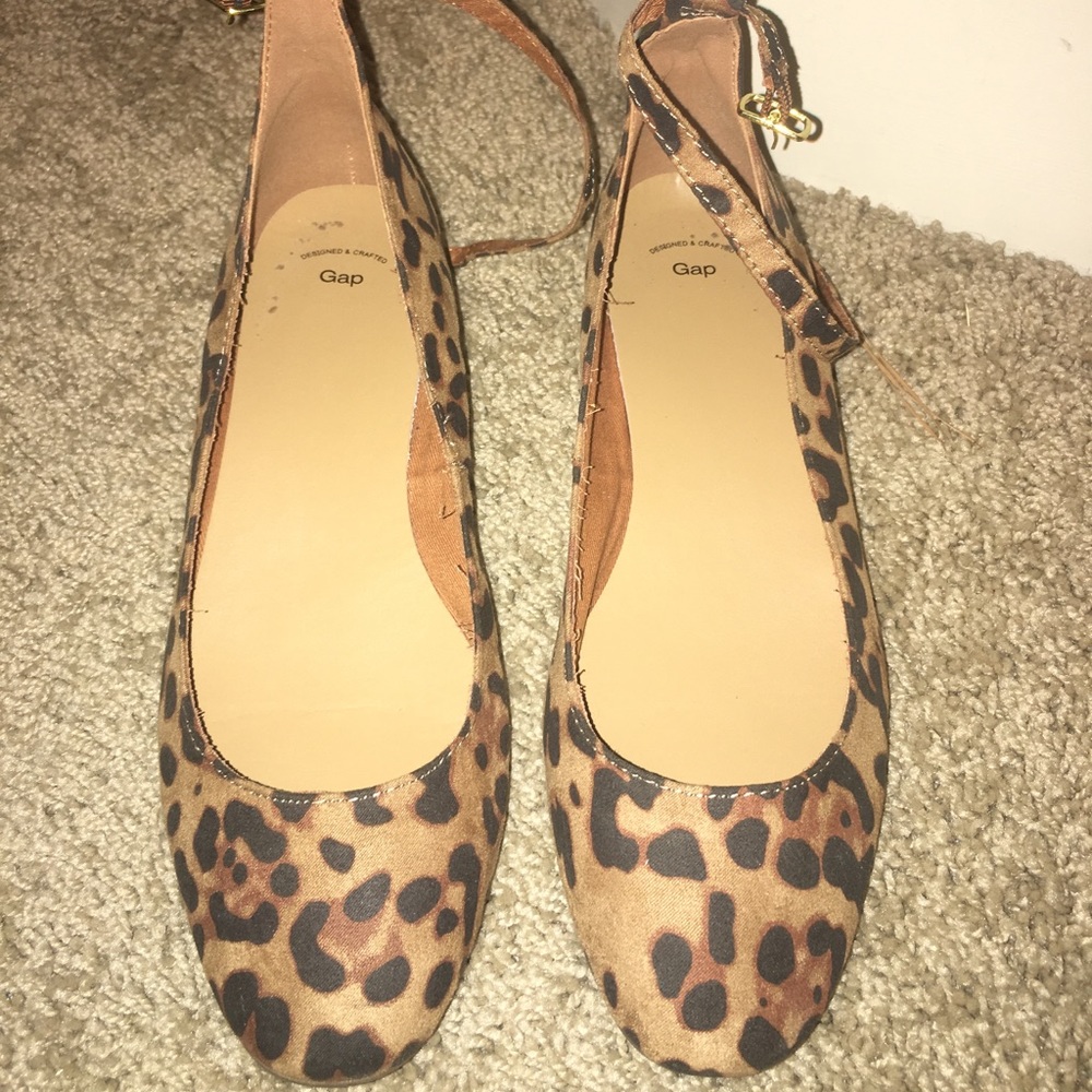 Cheetah ankle strap flats